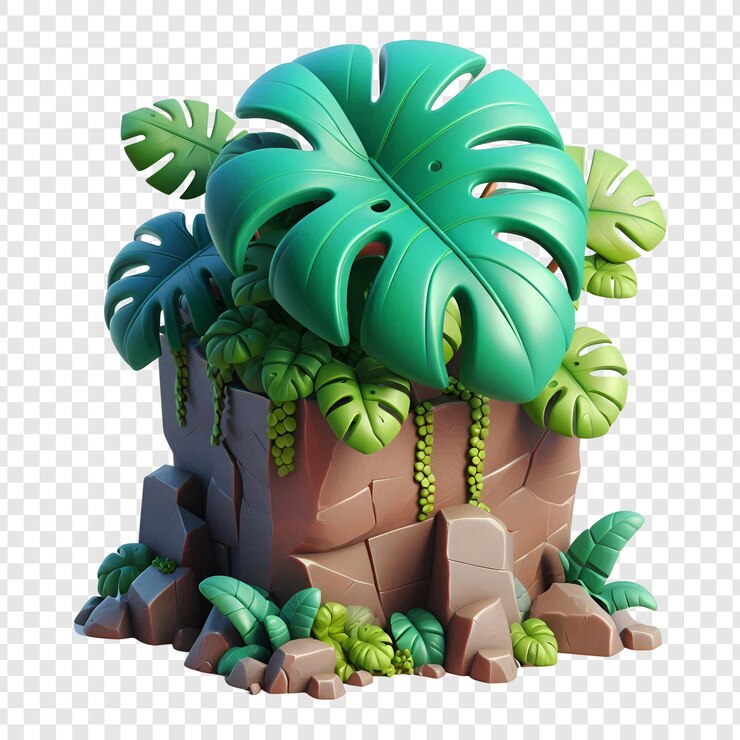 PSD monstruo 3d de dibujos animados deliciosa aislado en un fondo transparente