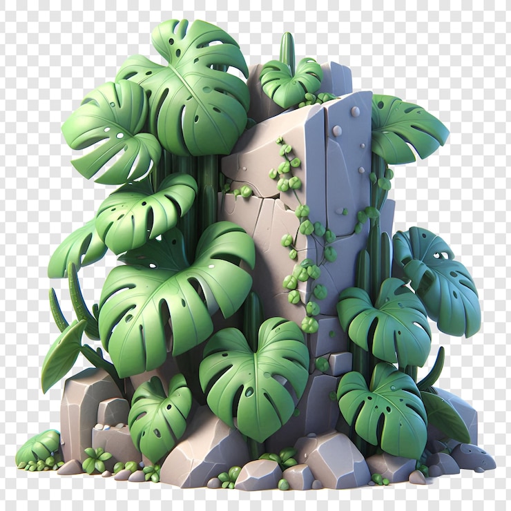 PSD monstruo 3d de dibujos animados deliciosa aislado en un fondo transparente