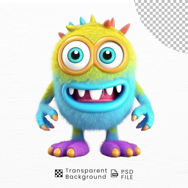 Monstruo colorido alienígena png trasfondo transparente