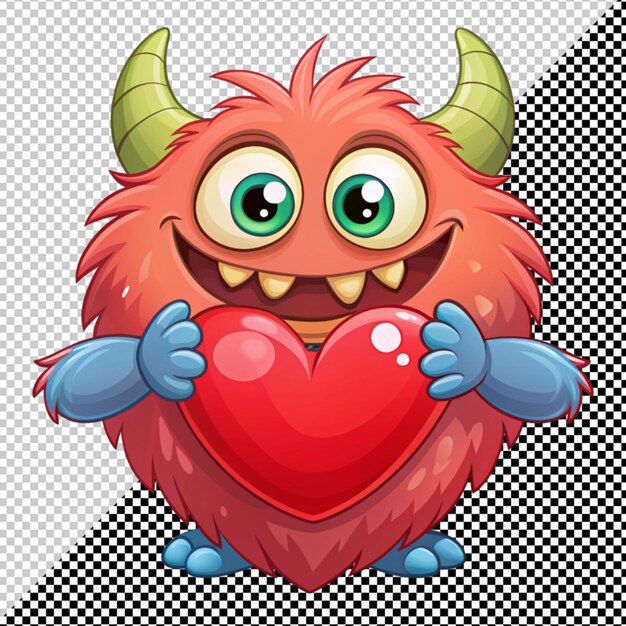 PSD el monstruo con el icono del corazón