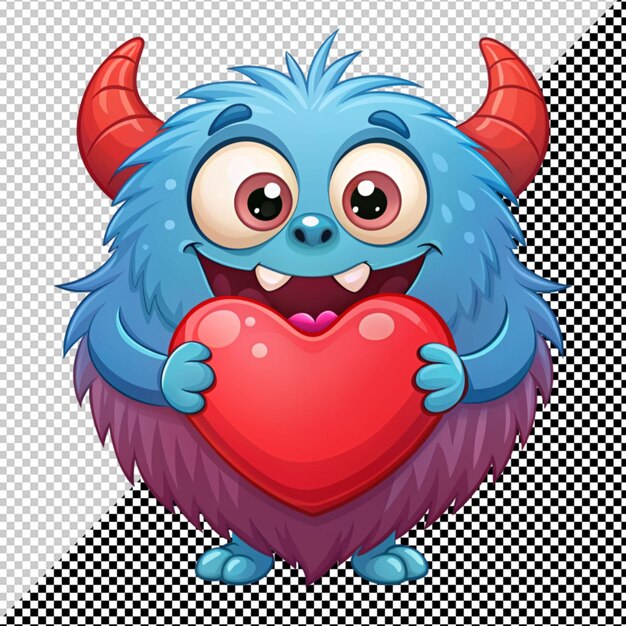 PSD el monstruo con el icono del corazón