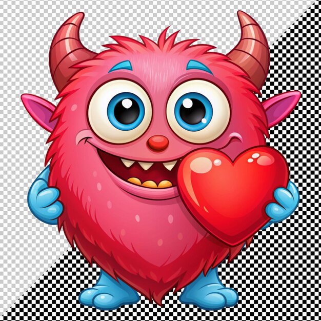 PSD el monstruo con el icono del corazón