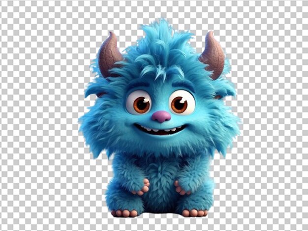 PSD el monstruo peludo azul 3d