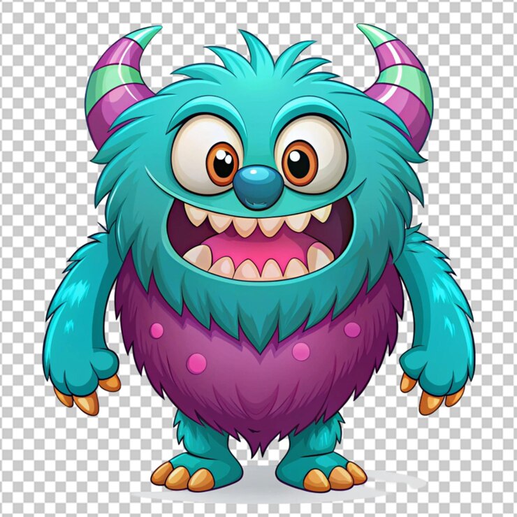 PSD el monstruo peludo lindo el monstruo pelo lindo los monstruos de dibujos animados