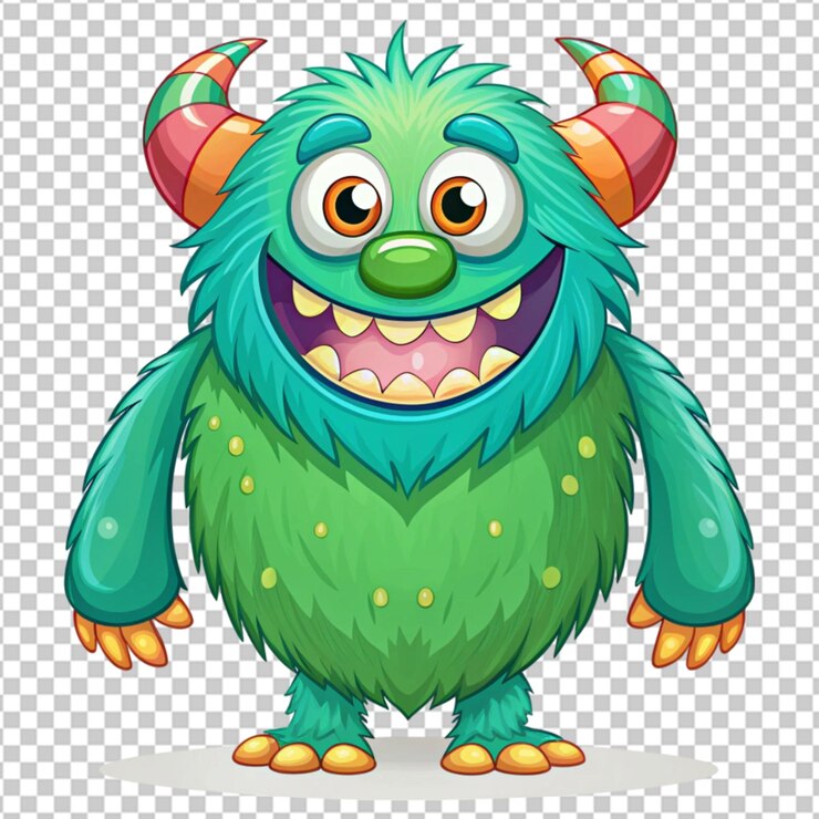 PSD el monstruo peludo lindo el monstruo pelo lindo los monstruos de dibujos animados