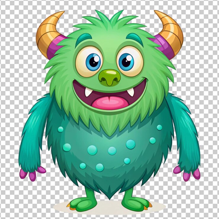 PSD el monstruo peludo lindo el monstruo pelo lindo los monstruos de dibujos animados