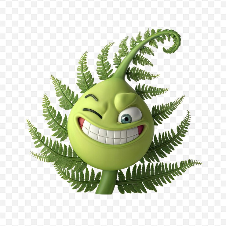PSD un monstruo verde con una gran sonrisa en su cara