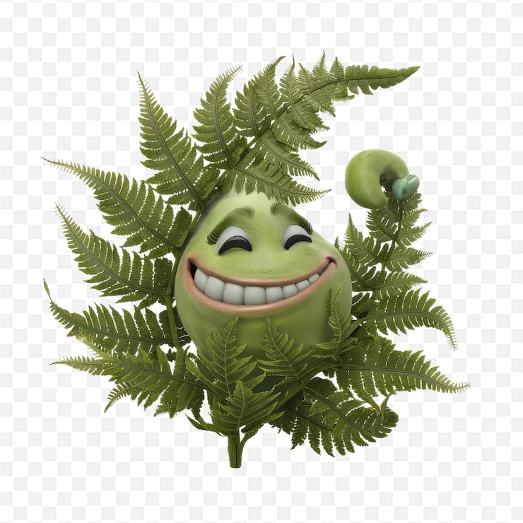 PSD un monstruo verde con una sonrisa en la cara