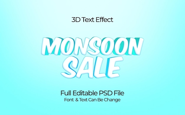 Monsun-verkauf 3d-text-effekt