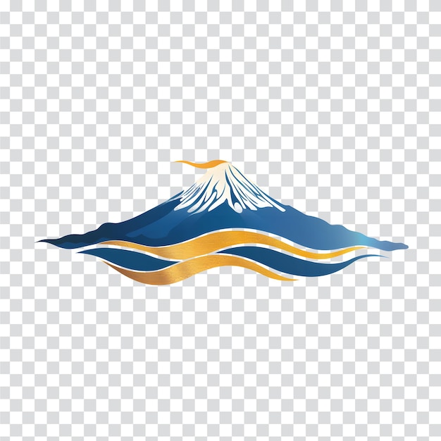 PSD le mont fuji logo transparent montagne avec le soleil et la montagne