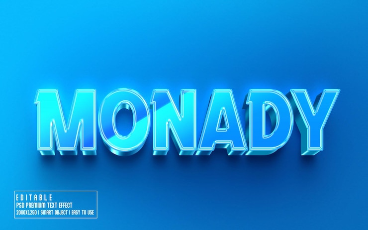 PSD montag 3d bearbeitbarer texteffekt psd mit premium-hintergrund