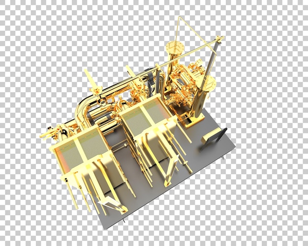 Montagem de tubos isolada em fundo transparente Ilustração de renderização 3D