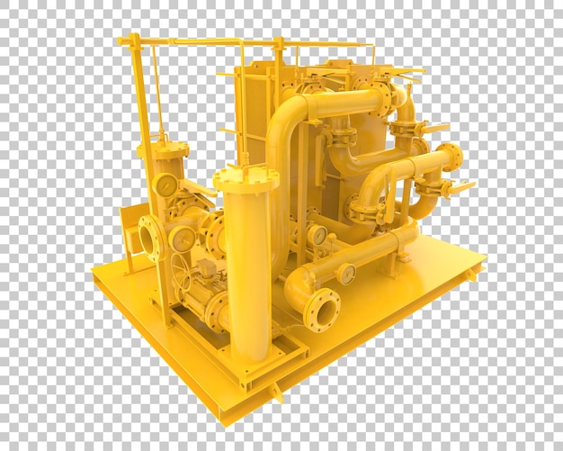 Montagem de tubos isolada em fundo transparente Ilustração de renderização 3D