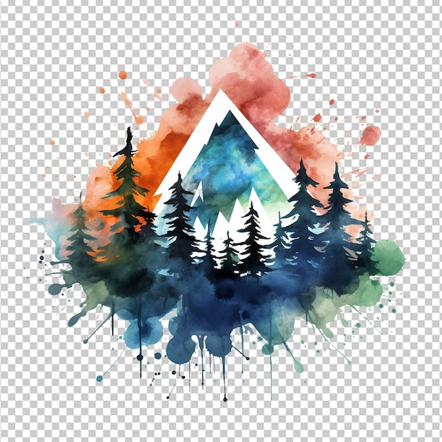 Une Montagne D'aquarelle Colorée