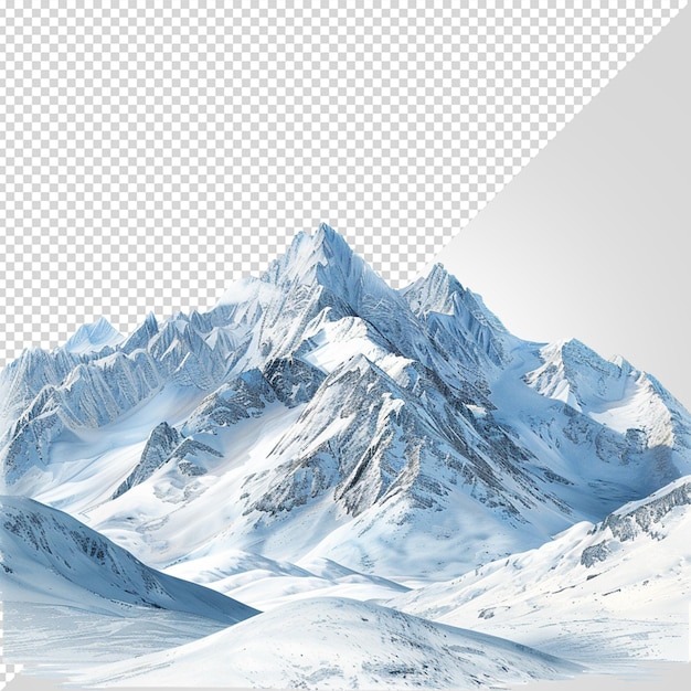une montagne enneigée isolée sur un fond blanc