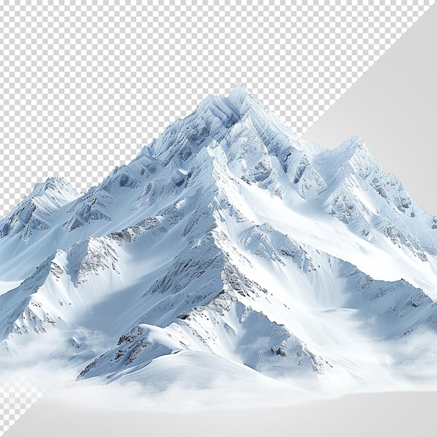 une montagne enneigée isolée sur un fond blanc