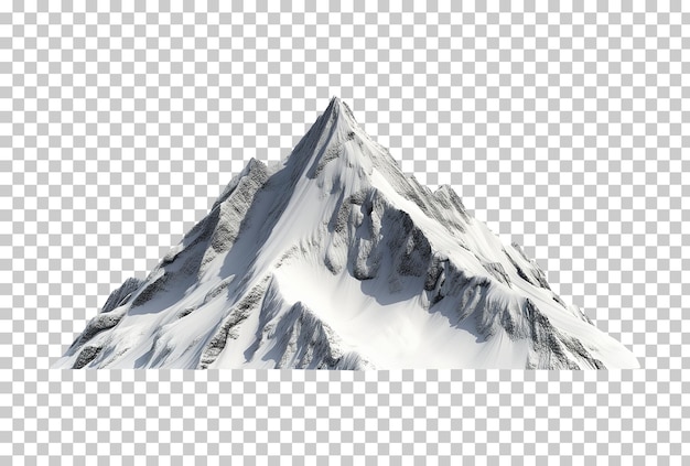 PSD une montagne enneigée isolée sur un fond transparent png psd