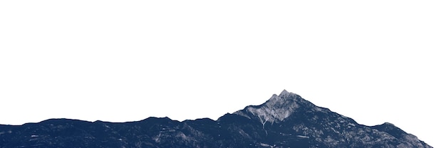 une montagne sur un fond transparent avec un ciel découpé