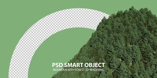 Montagne réaliste avec forêt rendu 3d d'objets isolés