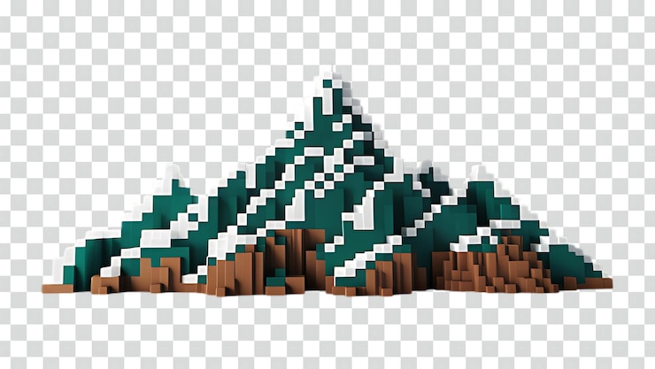 PSD una montaña con un árbol verde en la parte superior