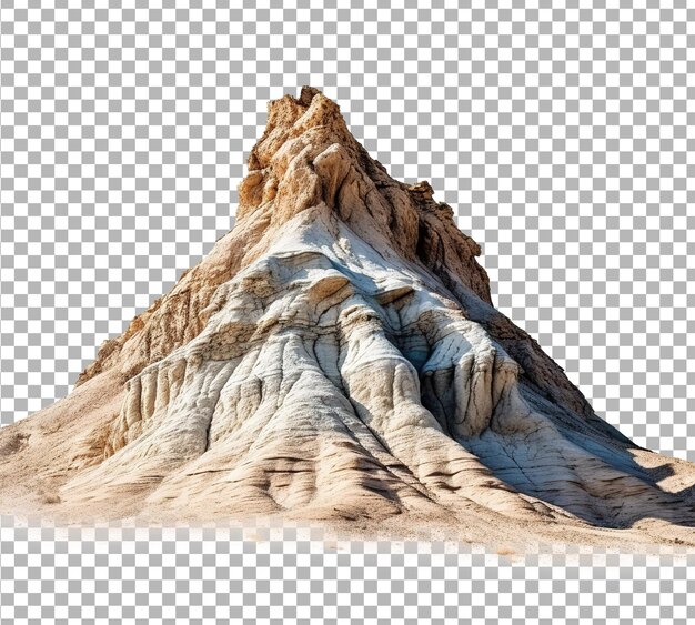 PSD montaña del desierto aislada sobre fondo blanco montañas del desierto rojas aisladas diseño de ilustración 3d.