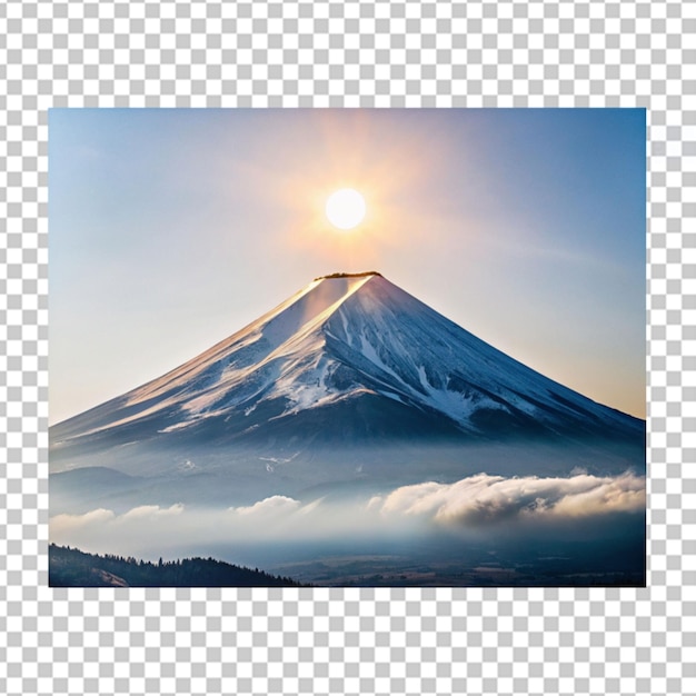 PSD la montaña fuji con el cielo azul de japón