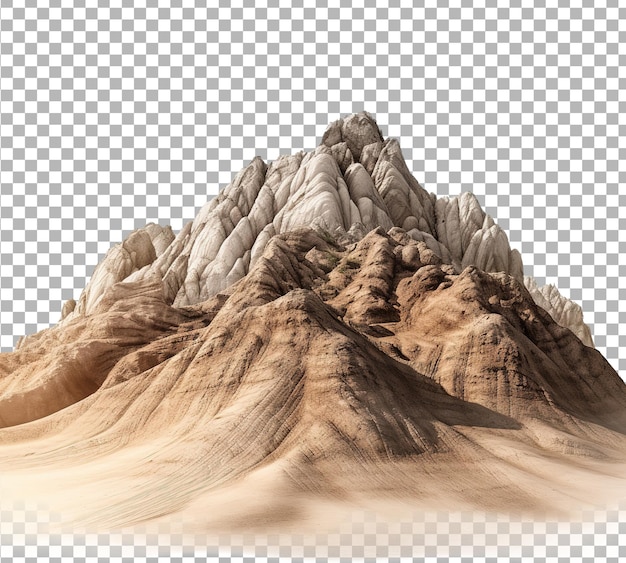 PSD montanha do deserto isolada em fundo branco montanhas do deserto vermelho isoladas desenho de ilustração 3d.