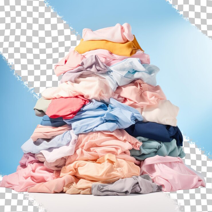 PSD montanhas de roupas em um fundo transparente