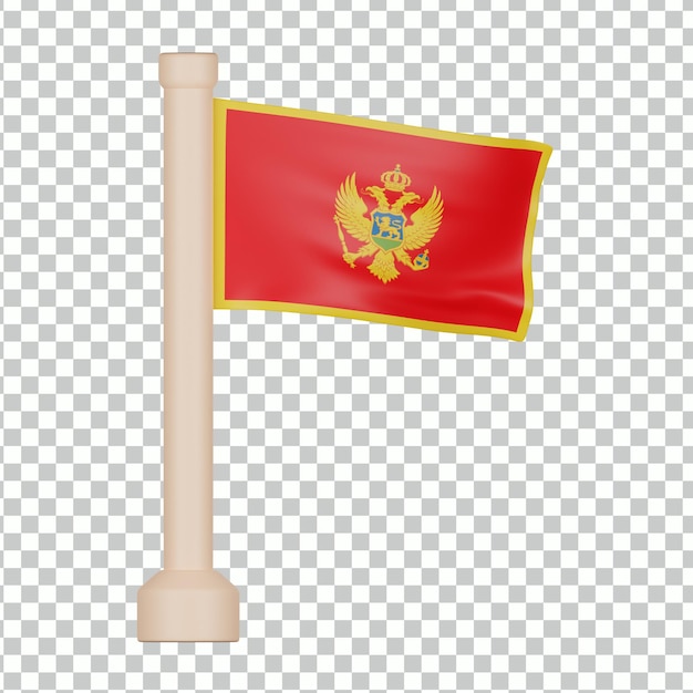 PSD montenegro flagge 3d-symbol