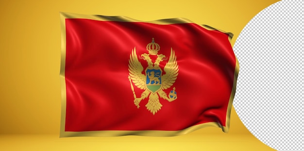 PSD montenegro wehende flagge realistisch isoliert auf transparentem png