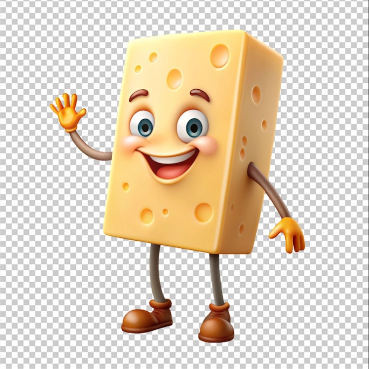 PSD monterey jack lustiger käse isoliert auf durchsichtigem hintergrund