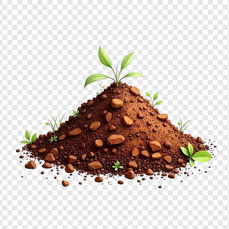PSD un montículo de tierra con una planta que crece fuera de él