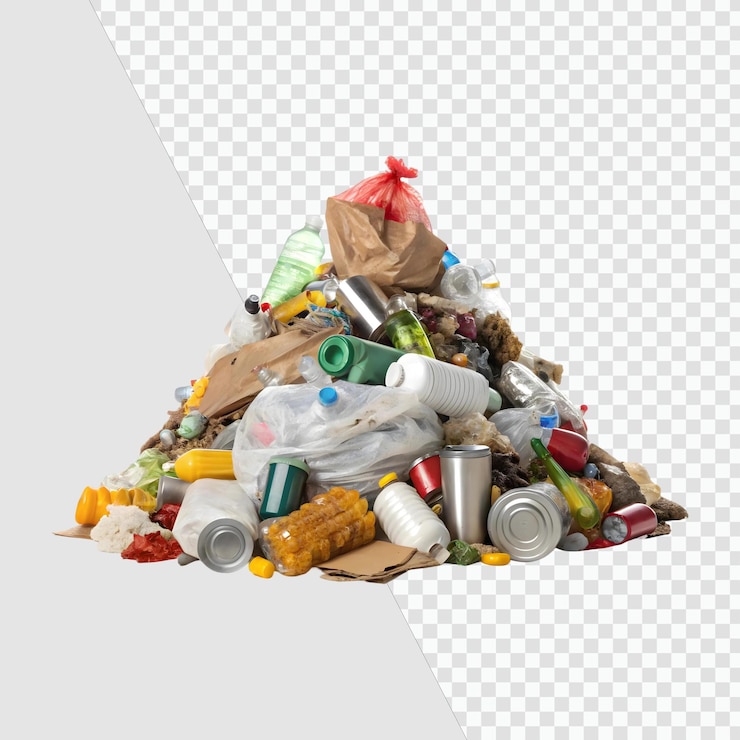 PSD montón de basura y materiales de desecho