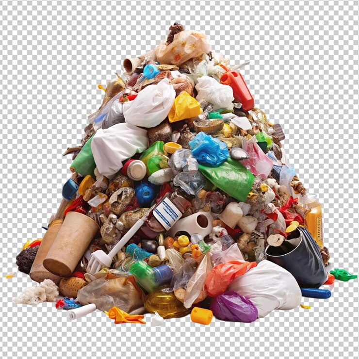 PSD montón de basura sobre un fondo transparente