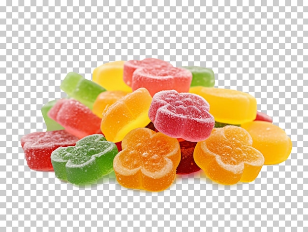 PSD montón de caramelos de gelatina de colores aislados sobre fondo transparente png psd