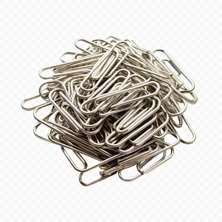 PSD un montón de clips de papel de plata