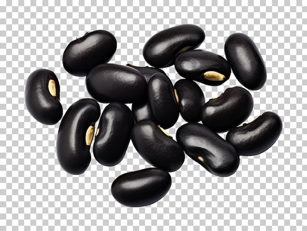 Montón de frijoles negros aislados sobre fondo transparente png psd