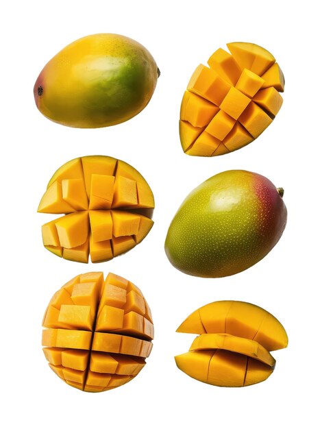 PSD un montón de frutas, incluidos mangos y mangos