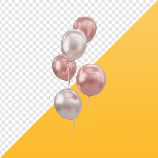 Un montón de globos metálicos realistas