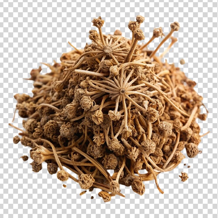 PSD un montón de material vegetal seco en un fondo transparente
