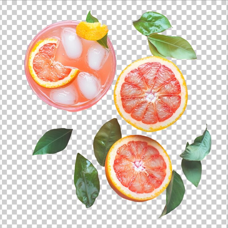 PSD un montón de pomelos están en un fondo transparente