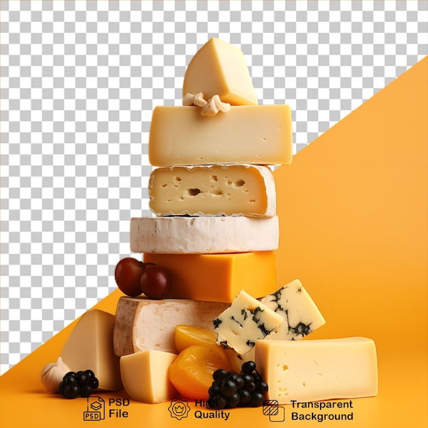 PSD un montón de queso aislado en un fondo transparente incluye un archivo png