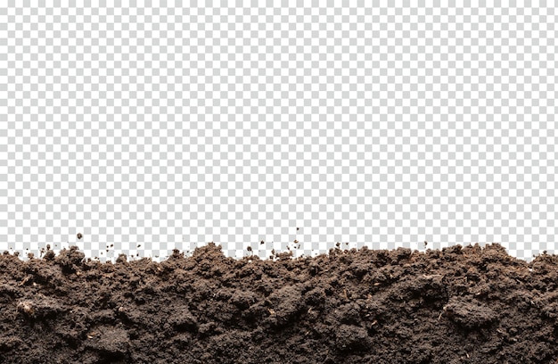 montón de tierra vegetal aislado sobre fondo blanco o PNG transparente