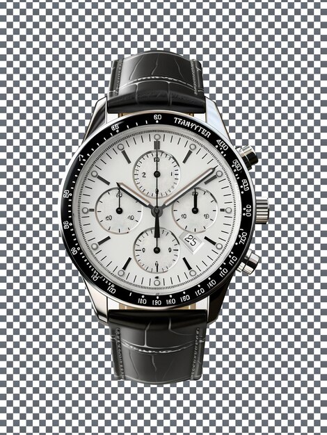 PSD montre de luxe en bandes de cuir isolée sur fond transparent