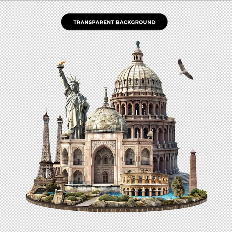 PSD monumenti famosi del mondo
