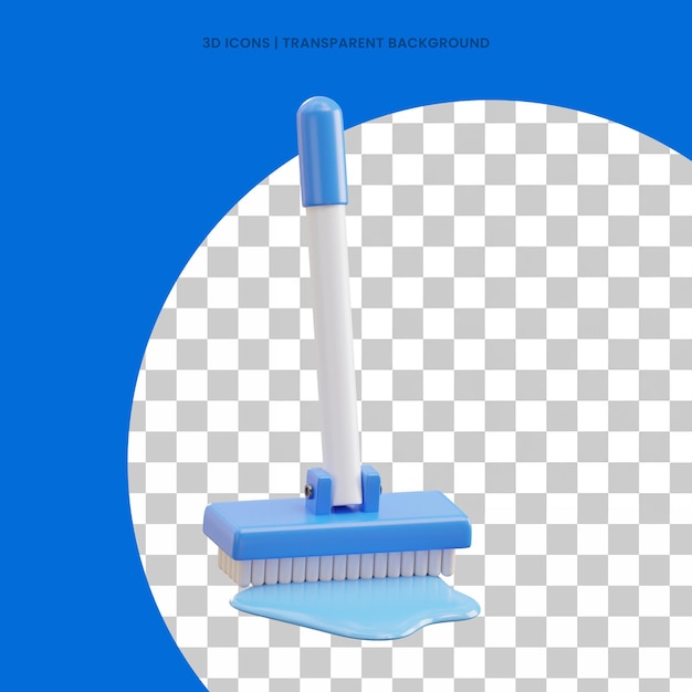 Mopp für die Reinigung von nassen Fußböden 3D-Icon-PSD