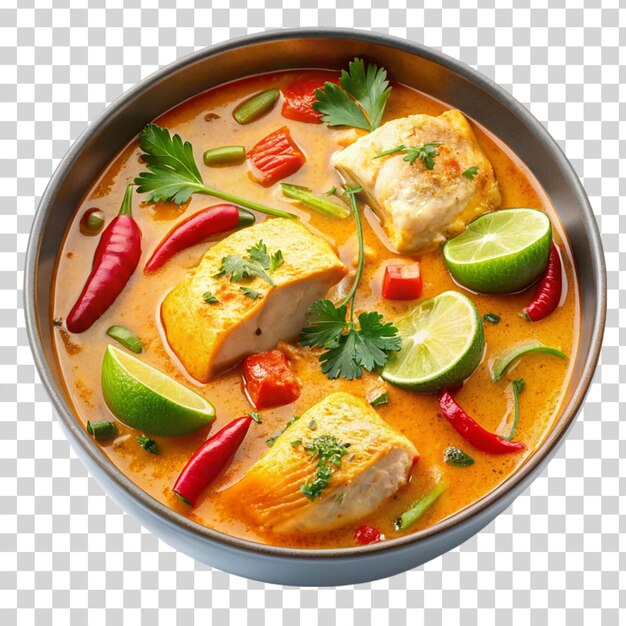 PSD moqueca um saboroso guisado de peixe com leite de coco isolado em fundo transparente