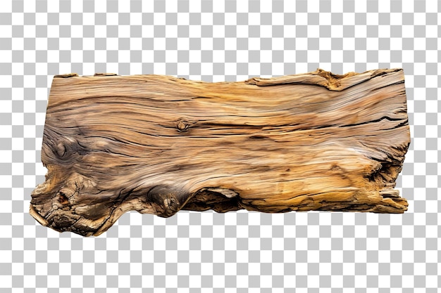 PSD un morceau de bois sur un fond transparent