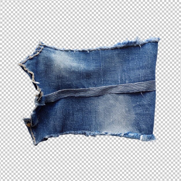 PSD un morceau de denim déchiré sur un fond transparent