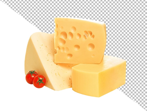 PSD morceau de fromage isolé